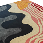 Striped and Wavy Hand Tufted Rug 