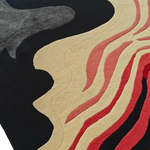 Striped and Wavy Hand Tufted Rug 