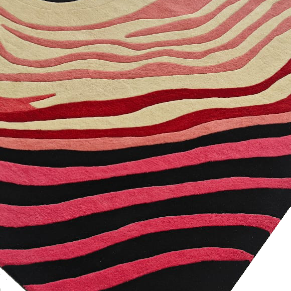 Striped and Wavy Hand Tufted Rug 