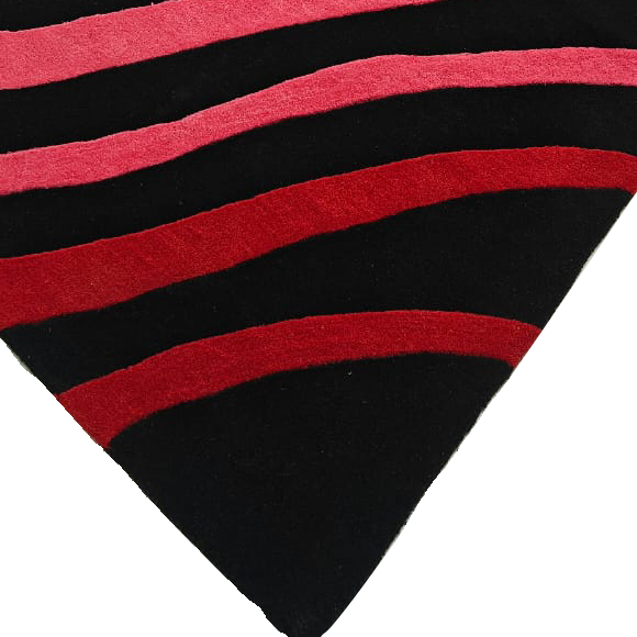 Striped and Wavy Hand Tufted Rug 