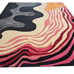 Striped and Wavy Hand Tufted Rug 