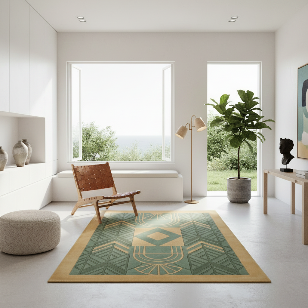 Structured Arch Line Array Hand Tufted Rug