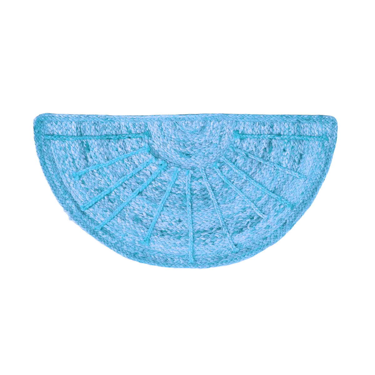 Sun Ray Semi Circle Jute Rug - Blue