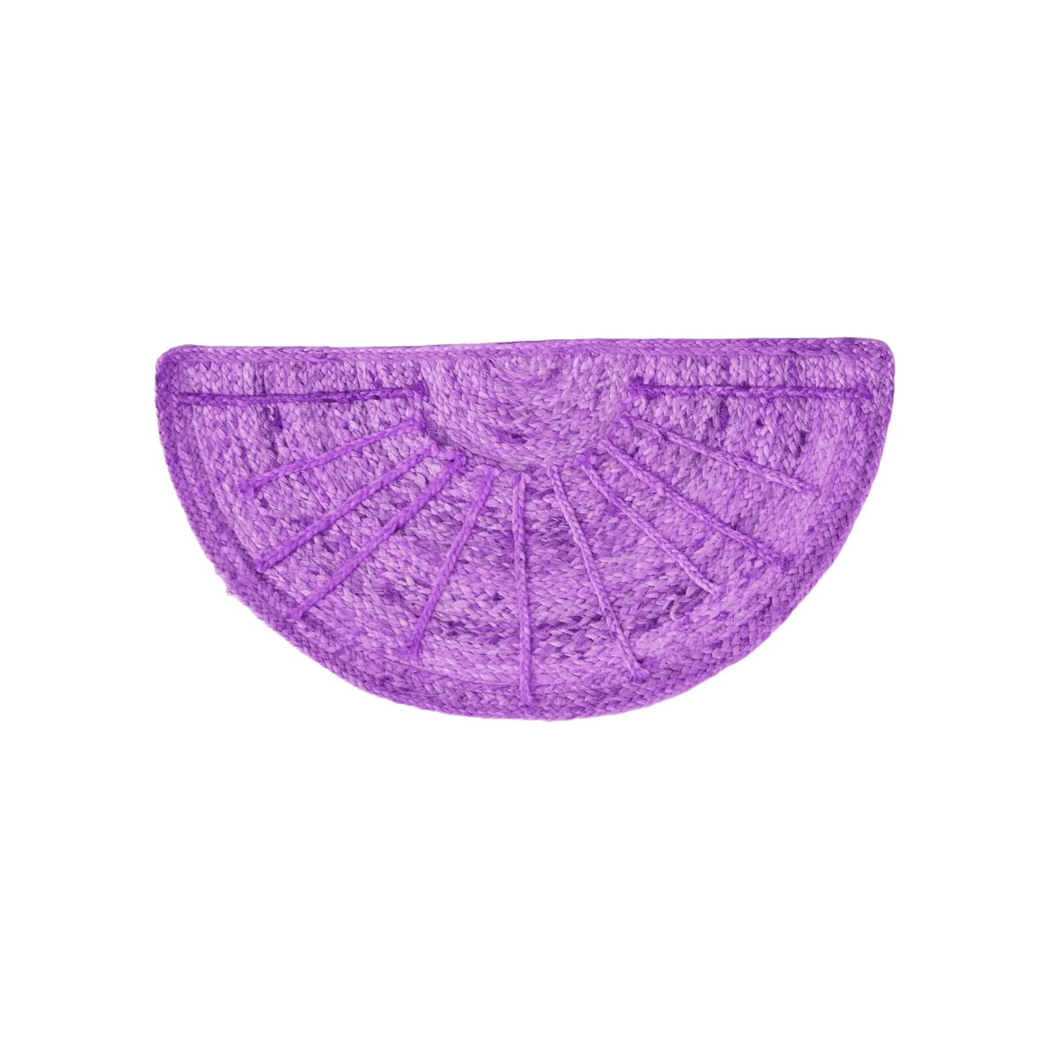 Sun Ray Semi Circle Jute Rug - Purple