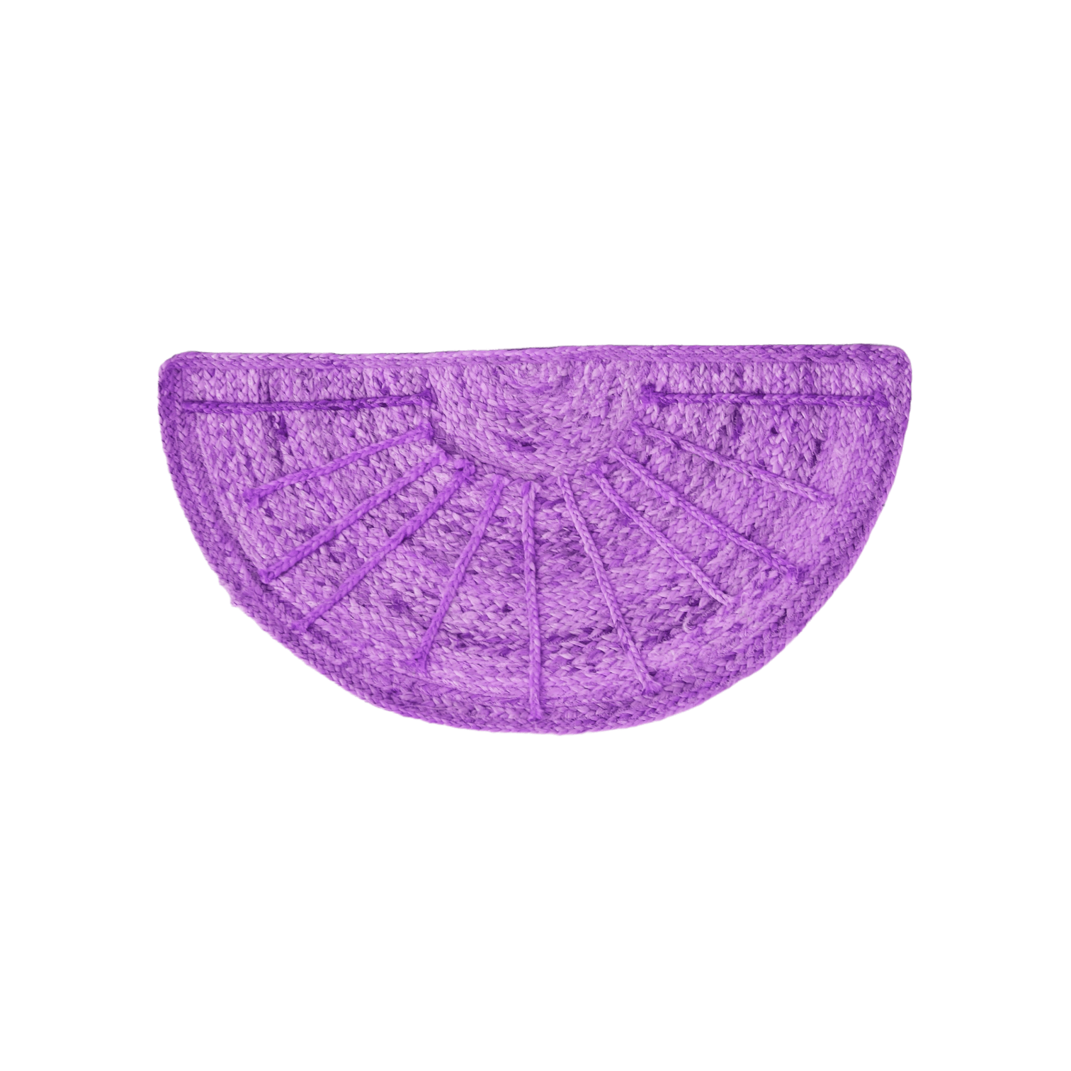Sun Ray Semi Circle Jute Rug - Purple 