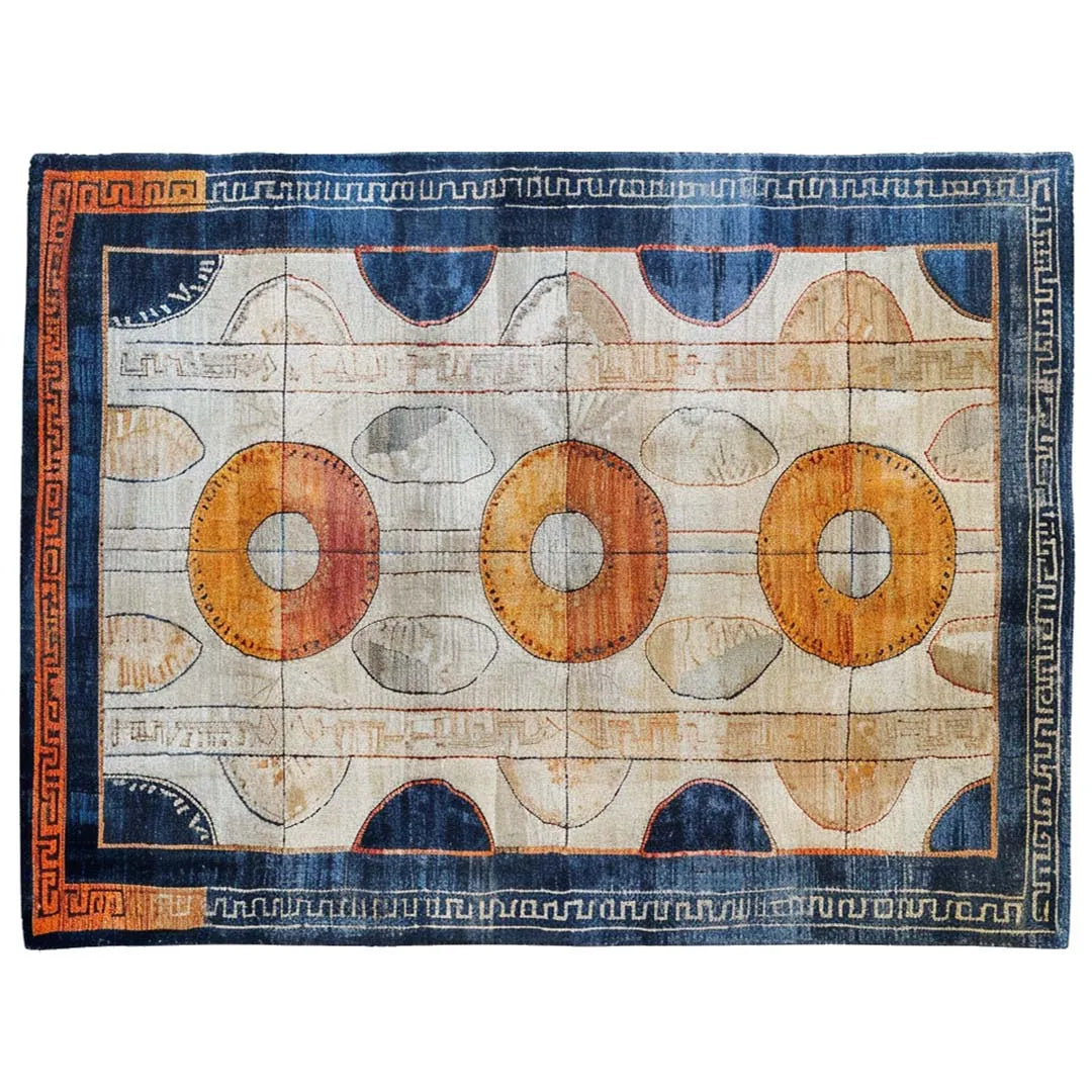 Sunburst Rings Hand Tufted Wool Rug