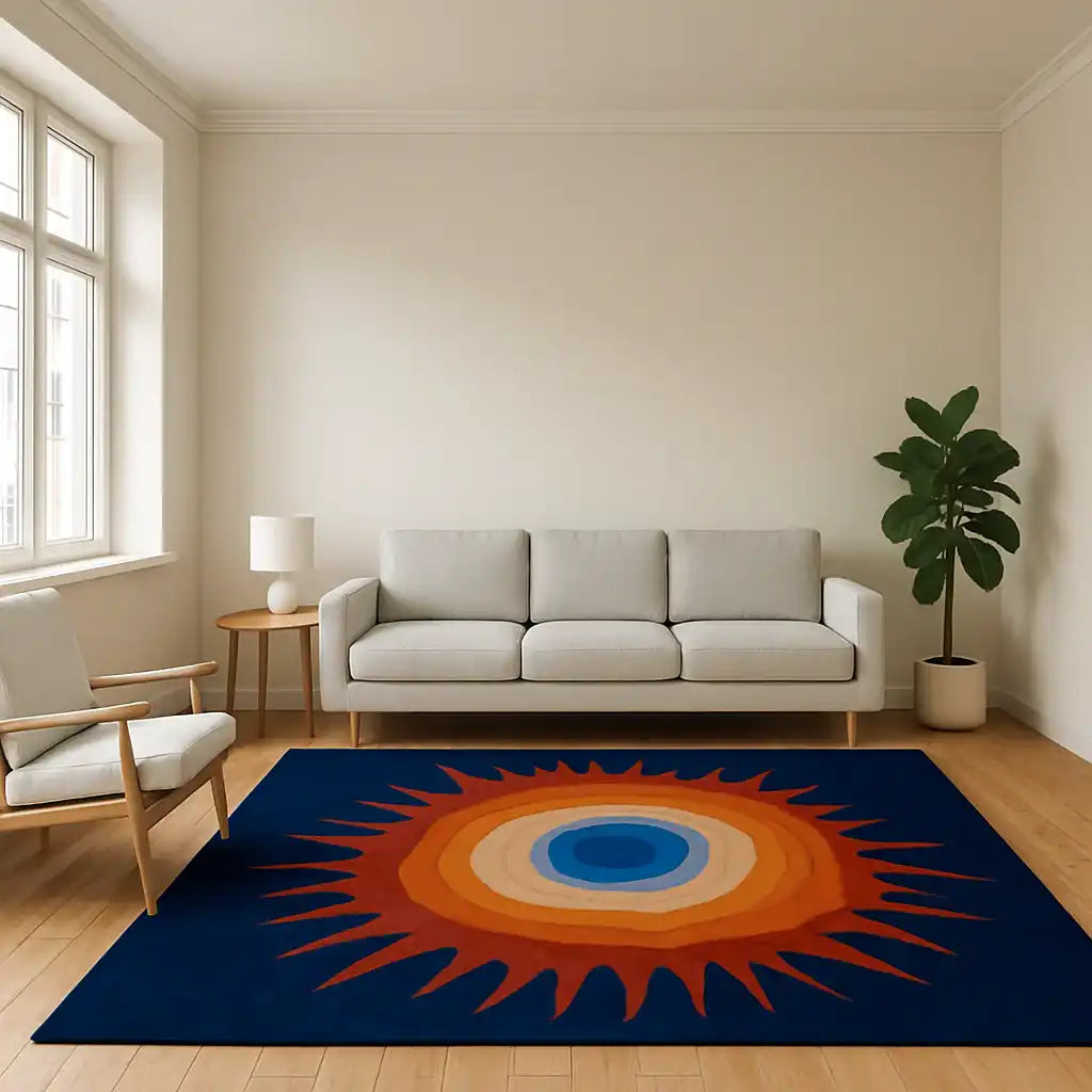 Sunburst Hand Tufted Wool Rug