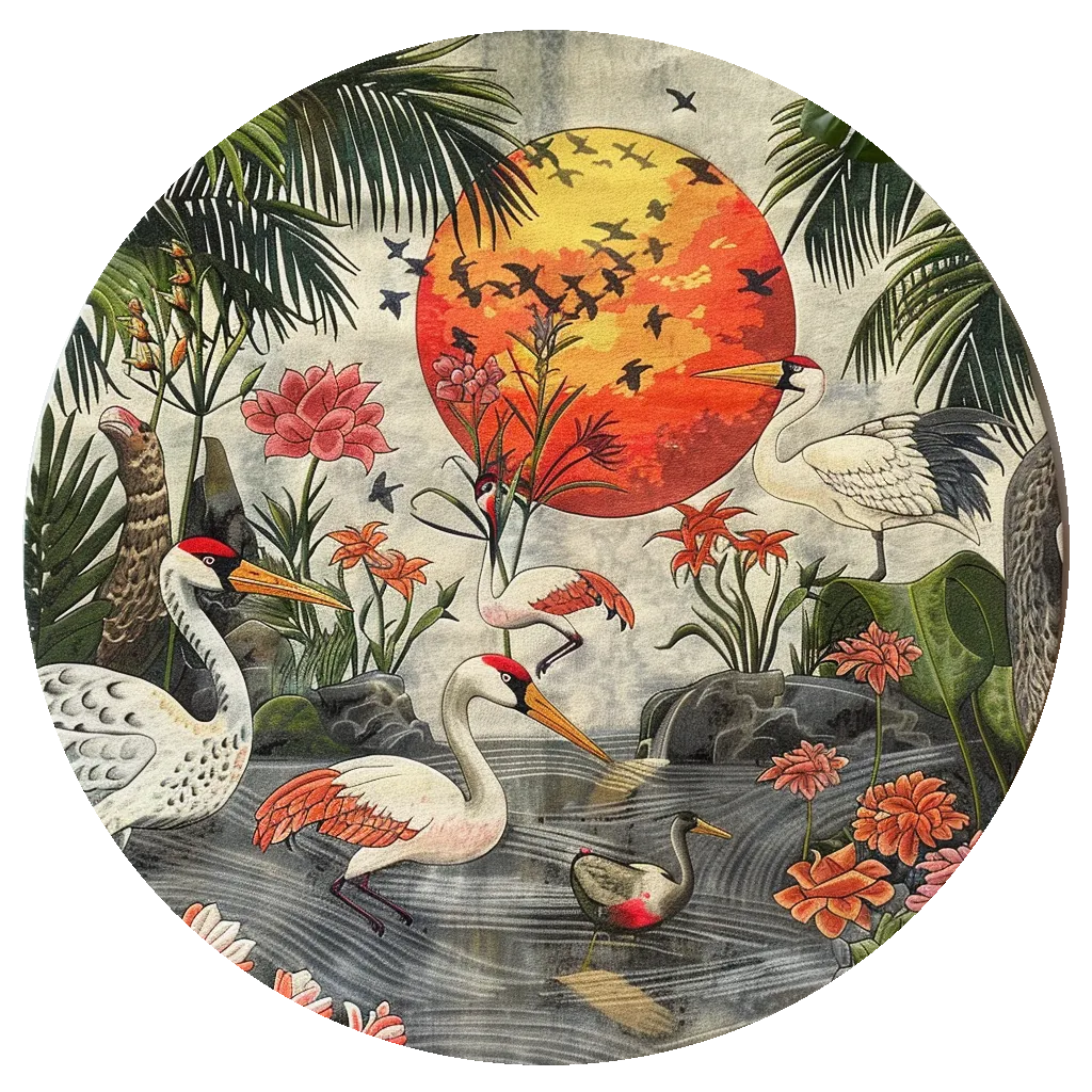 Sunset Paradise Bliss Hand Tufted Round Rug