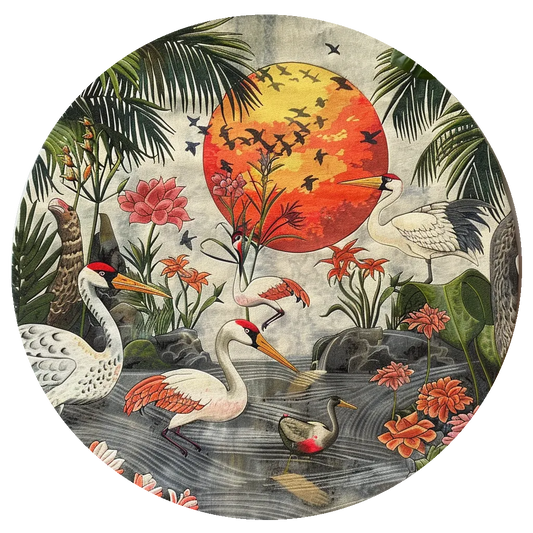 Sunset Paradise Bliss Hand Tufted Round Rug