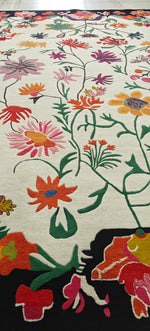 Colorful floral pattern on a textured surface