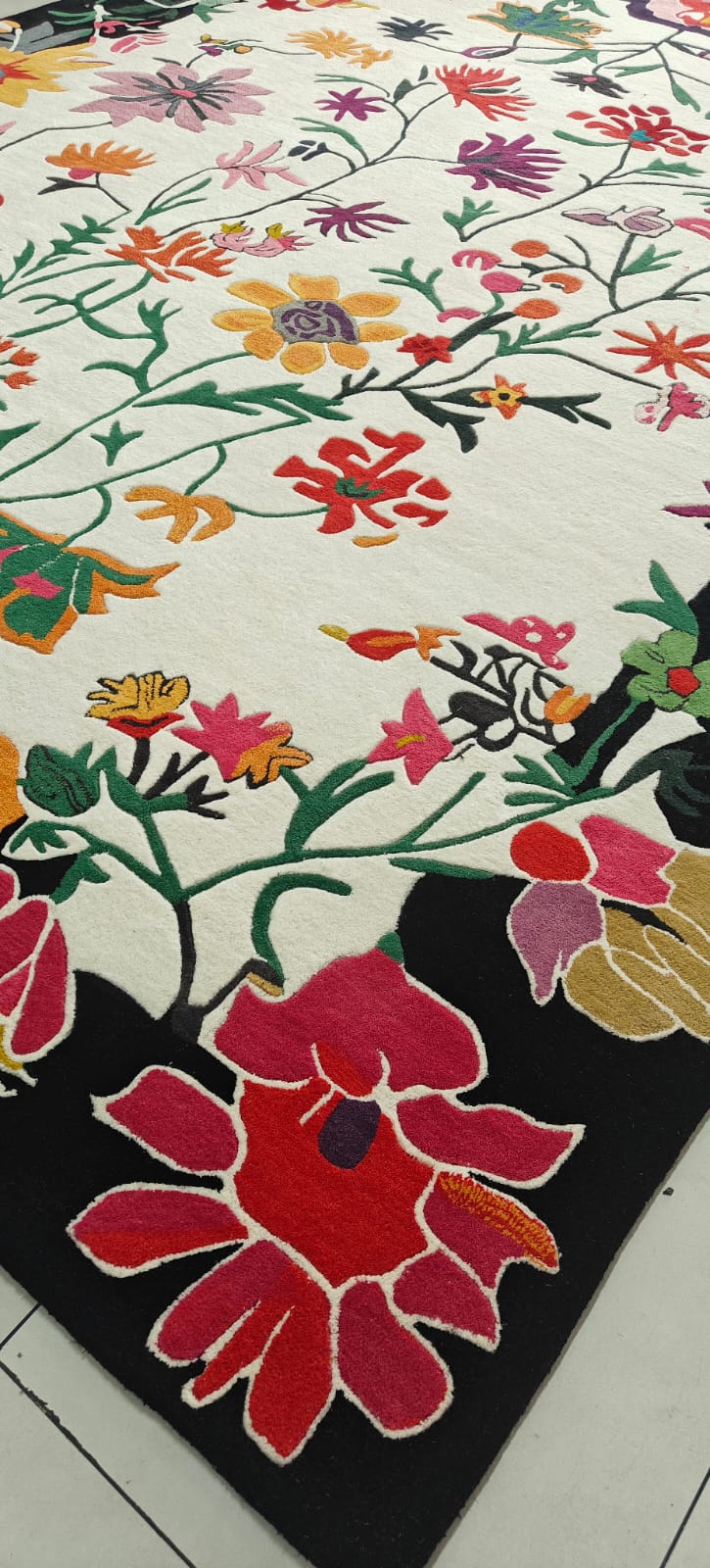 Colorful floral pattern on a white background