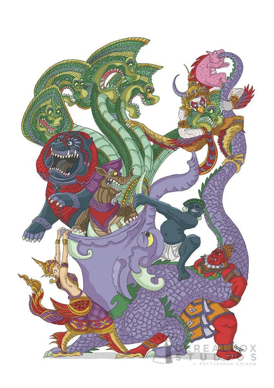THE FANTASTIC CREATURES OF ANGKOR Wall Art Print 