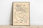 Tehran City Map Wall Print| 1956 Tehran Map Art Poster Print Overland Route To India 1851| Trade Route Map 
