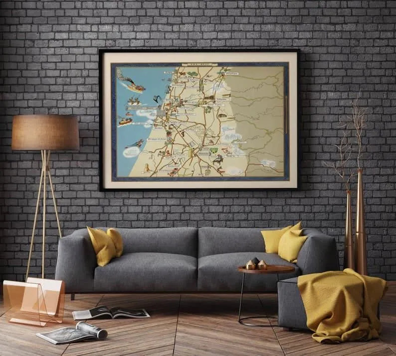 Tel Aviv Map Print Israel Map Poster