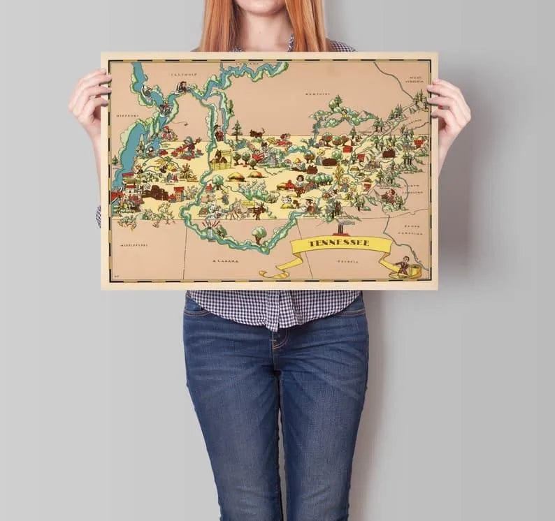 Tennessee Map Print| Art History