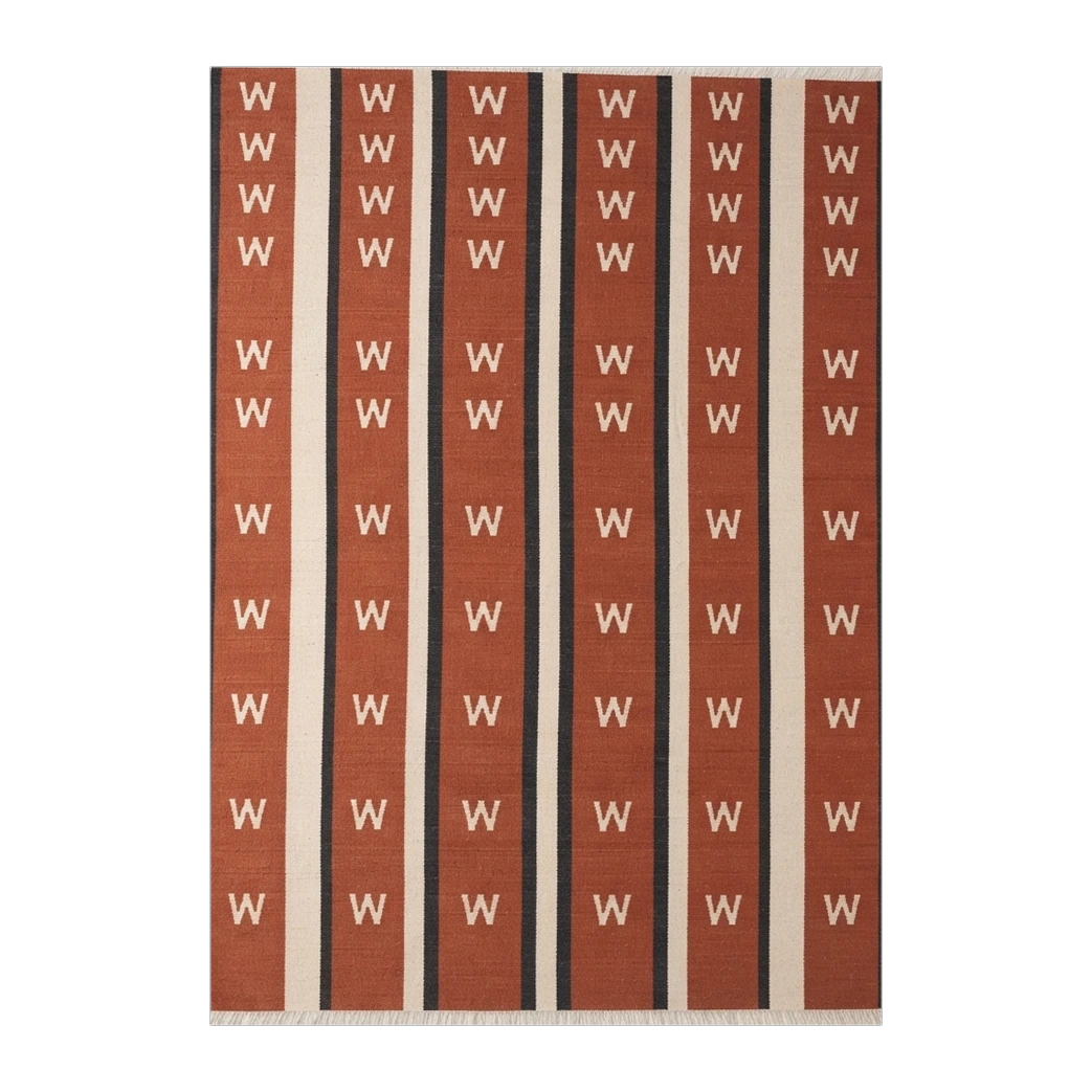 Terracotta Chevron Stripe Flatweave Rug