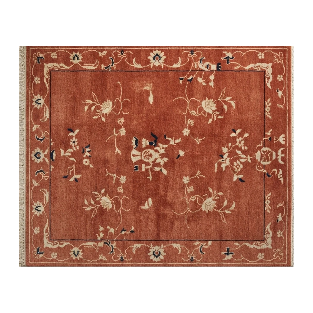 Terracotta Peking Garden Hand Knotted Rug - alternate view