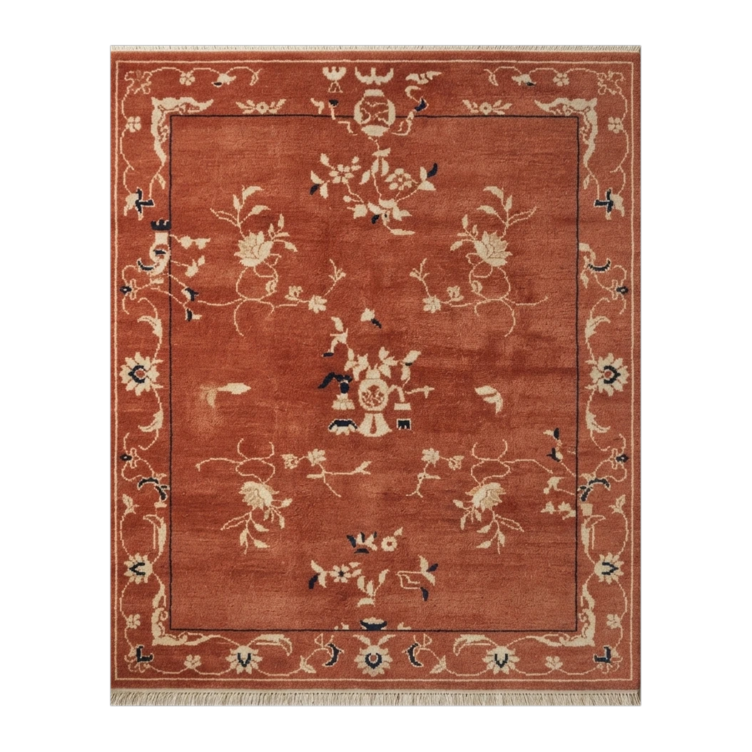 Terracotta Peking Garden Hand Knotted Rug