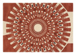 Terracotta Sunburst Deco Hand Tufted Wool Rug shown flat on a white background