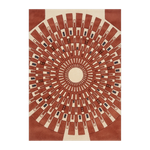 Terracotta Sunburst Deco Hand Tufted Wool Rug