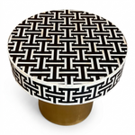 Tetris Mother-of-Pearl Inlay Side Table – Brass & Black 