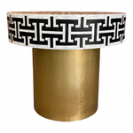 Tetris Mother-of-Pearl Inlay Side Table – Brass & Black