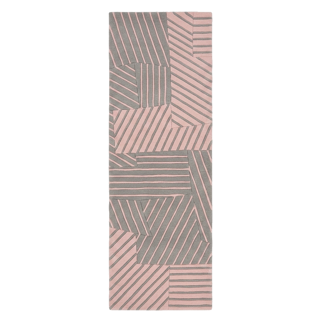 Textured Block Hand Tufted Runner Rug