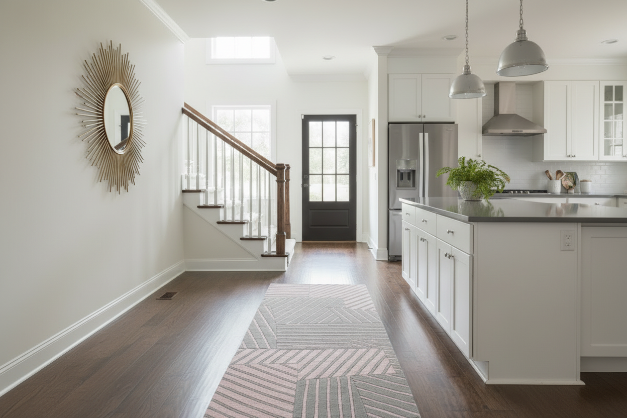 Textured Block Hand Tufted Runner Rug