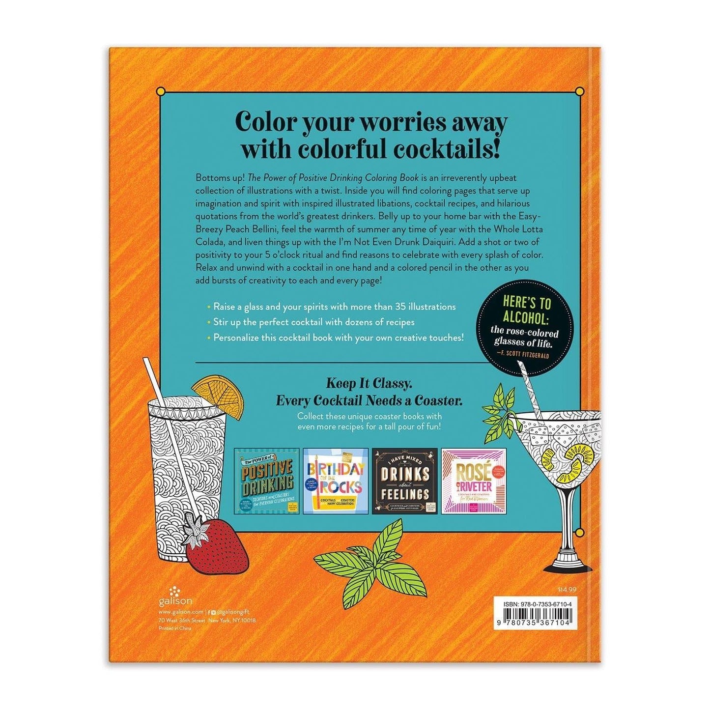 The Power of Positive Drinking Coloring and Cocktail Book 