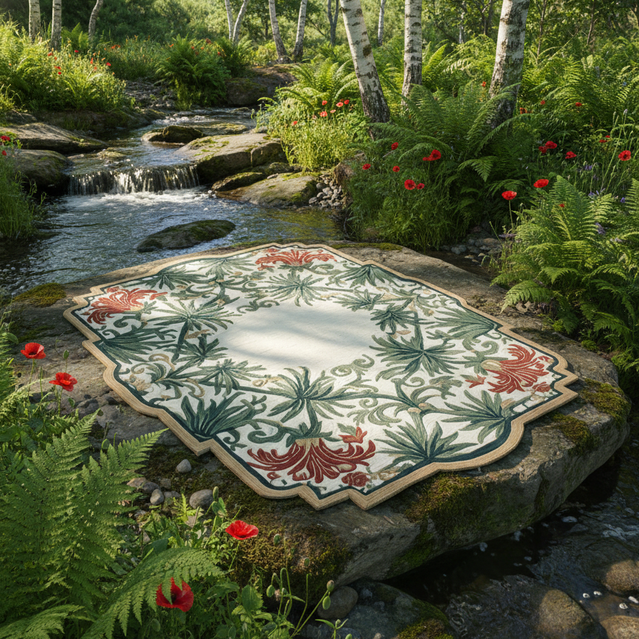 The Botanical Medallion Hand Tufted Wool Rug