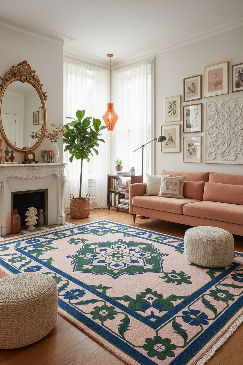 The Garden Medallion Hand Knotted Rug