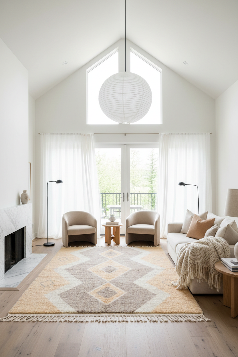 The Golden Zigzag Moroccan Rug