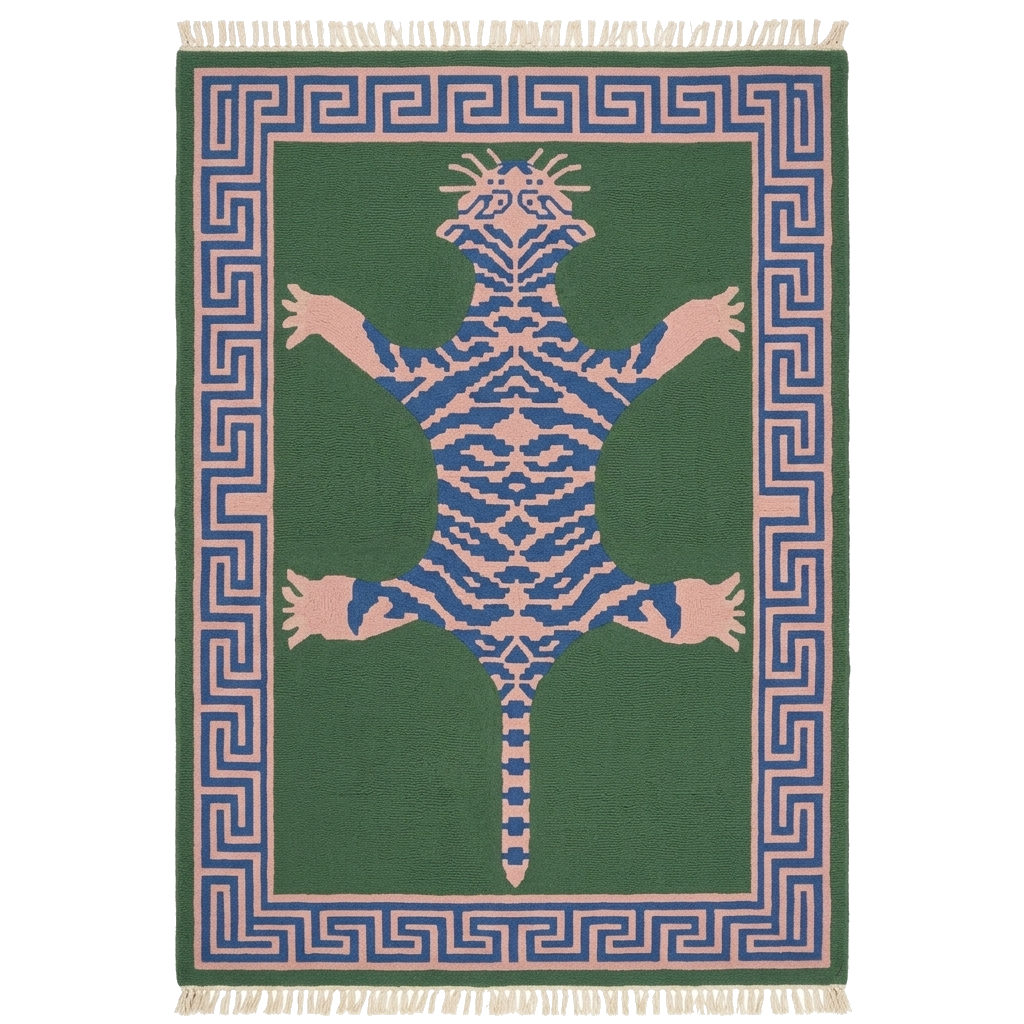 The Jade Tiger Hand Knotted Rug