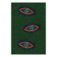 Three Evil Eyes Green Hand Tufted Wool Rug