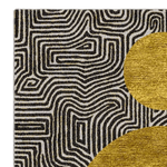 Three Golden Suns Maze Hand Tufted Wool Rug