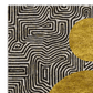 Three Golden Suns Maze Hand Tufted Wool Rug