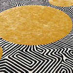 Three Golden Suns Maze Hand Tufted Wool Rug