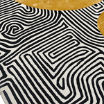 Three Golden Suns Maze Hand Tufted Wool Rug