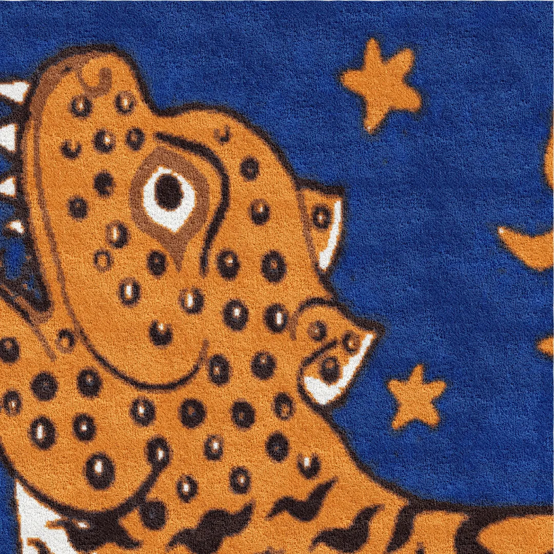 Tibetan Tiger Starry Night Scallop Hand Tufted Wool Rug