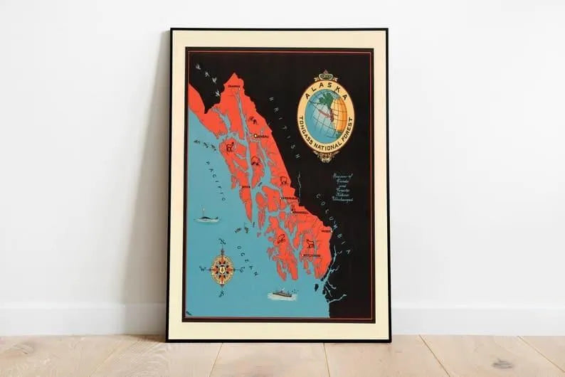 Tongass National Forest Map Print| Art History