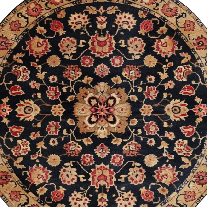 Traditional Whirl Hand Tufted Round Rug