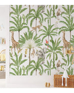 Tropical Animal Safari Nursery Exotic Jungle Wallpaper