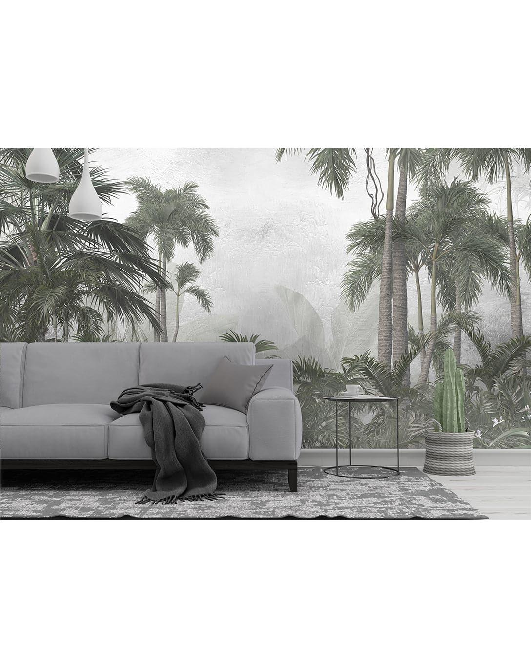 Tropical Exotic Palm Leaves Removable Wallpaper Mystic Jungle Tropical Self Adhesive Wall Mural 