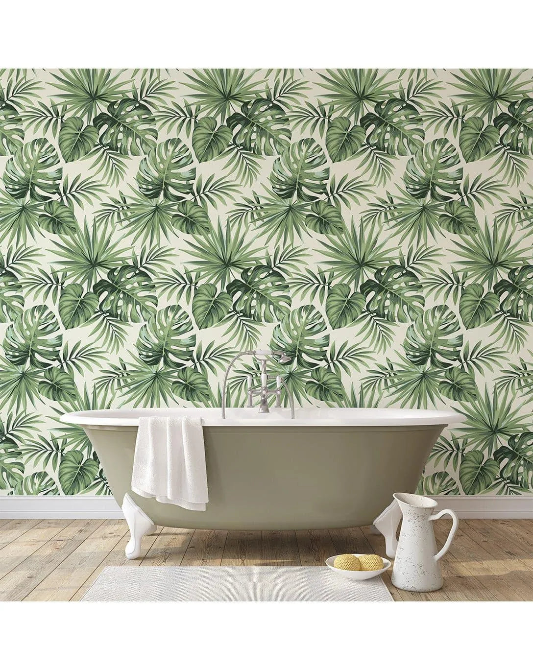 Tropical Exotic Palm Leaves Removable Wallpaper