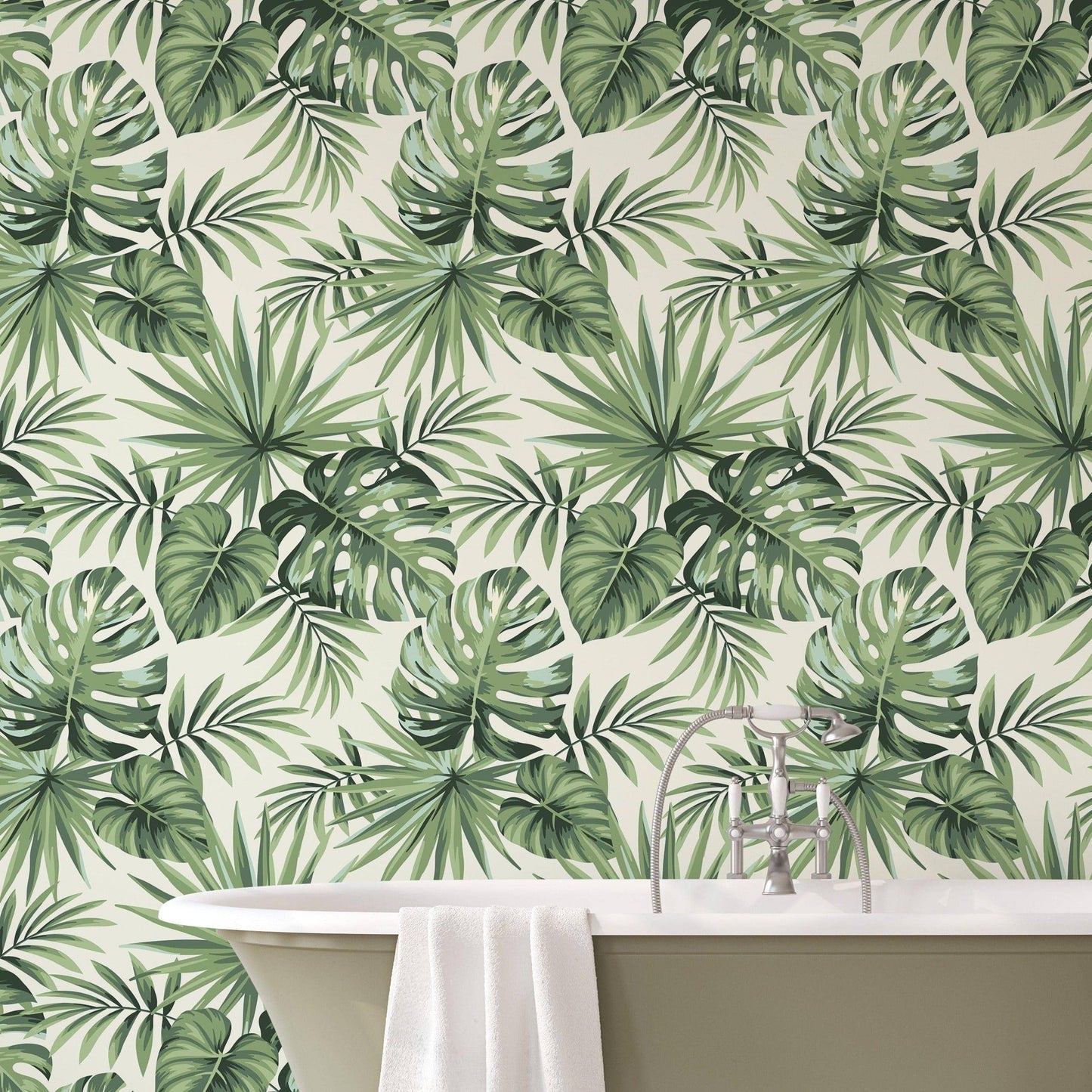 Tropical Exotic Palm Leaves Removable Wallpaper Tropical Exotic Palm Leaves Removable Wallpaper 