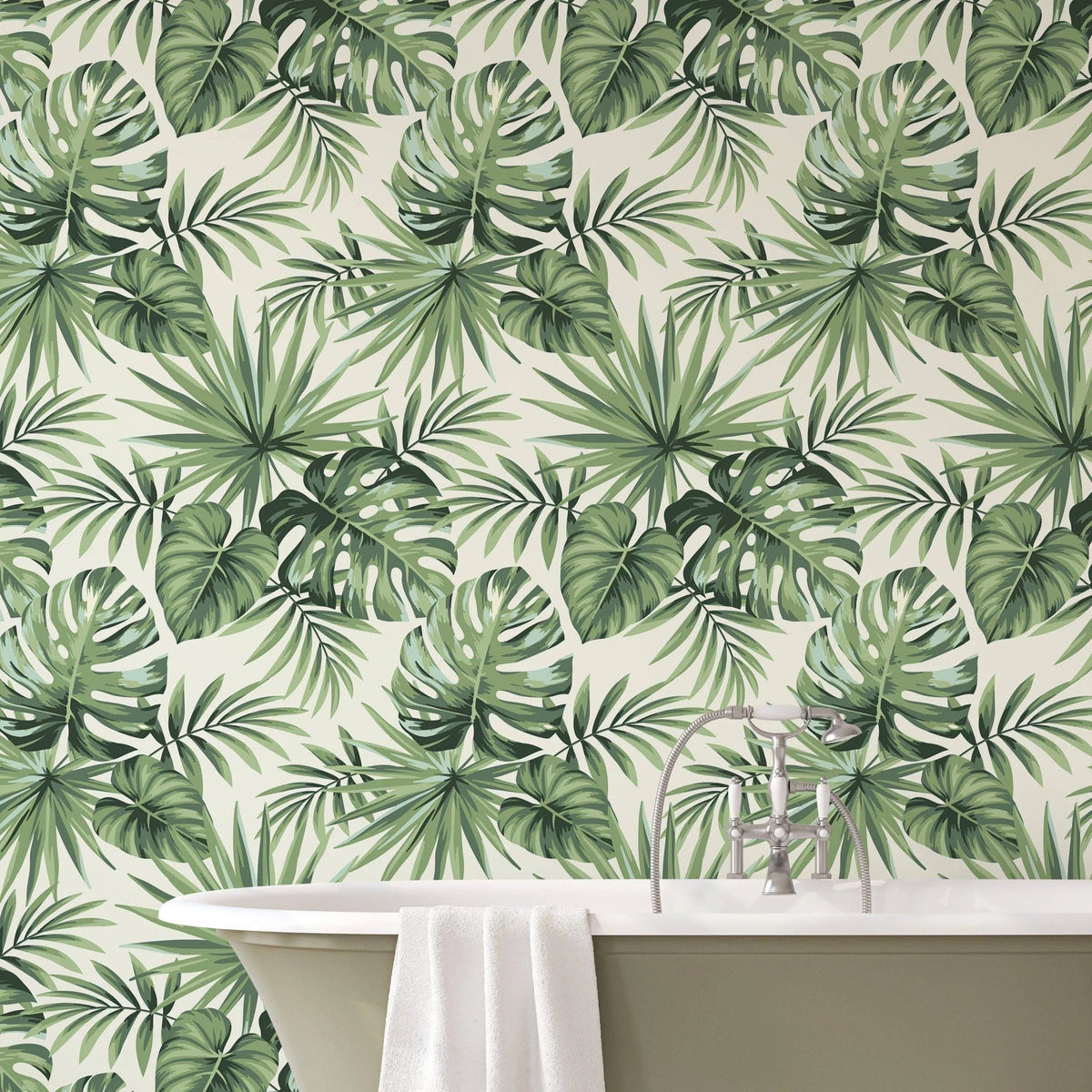 Tropical Exotic Palm Leaves Removable Wallpaper