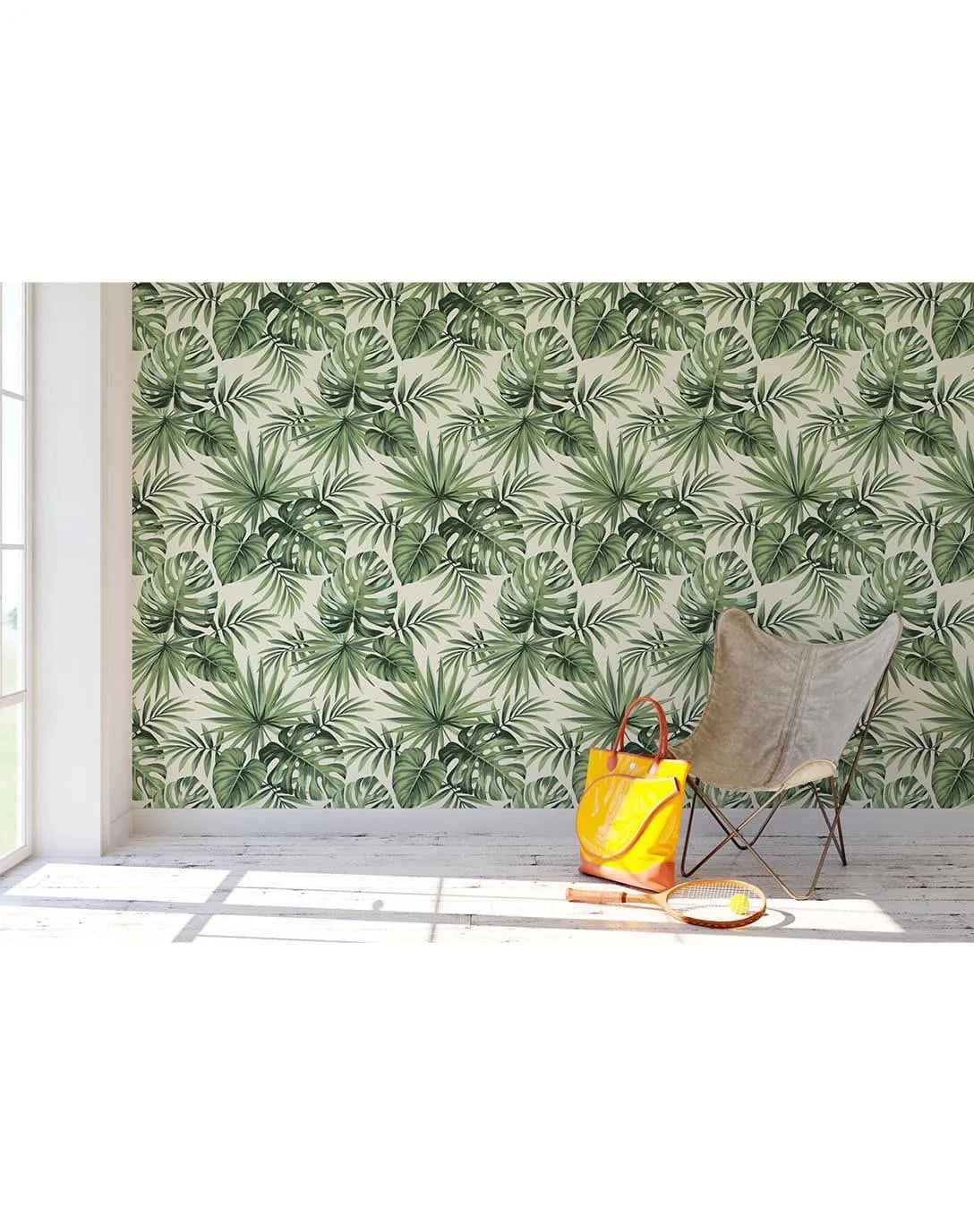 Tropical Exotic Palm Leaves Removable Wallpaper