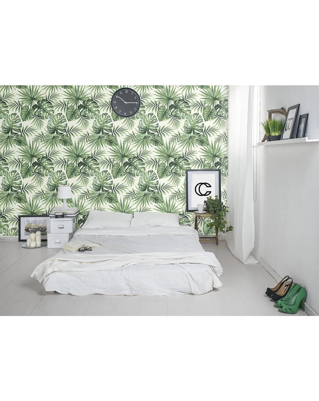 Tropical Exotic Palm Leaves Removable Wallpaper