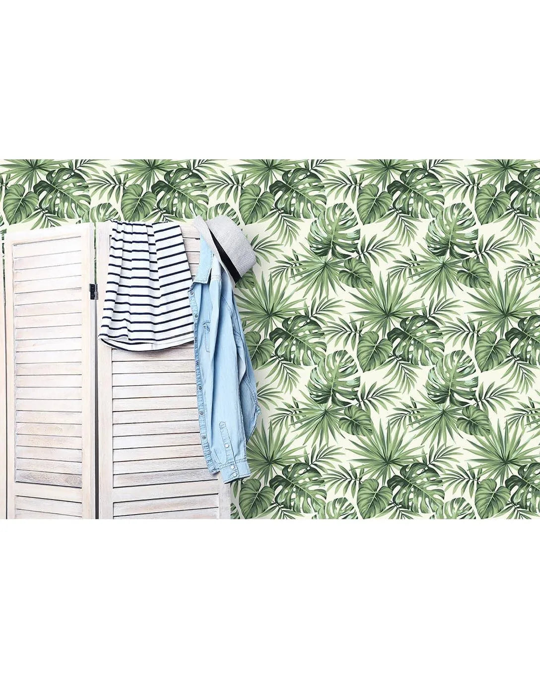 Tropical Exotic Palm Leaves Removable Wallpaper