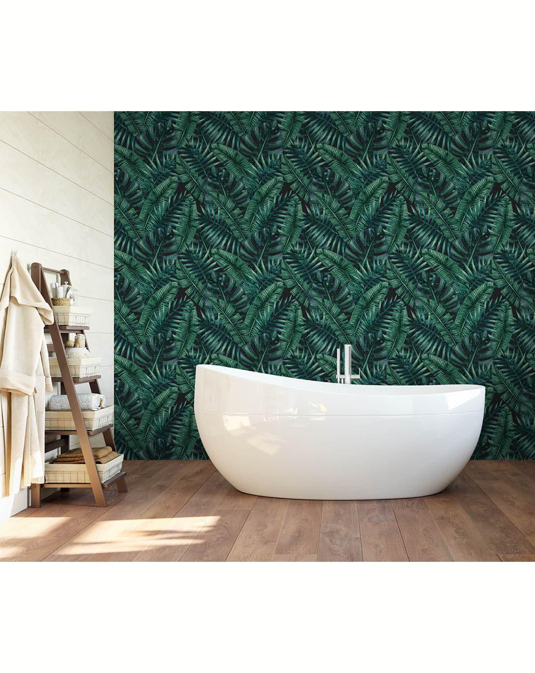 Tropical Jungle Monstera Palm Leaves Removable Wallpaper 